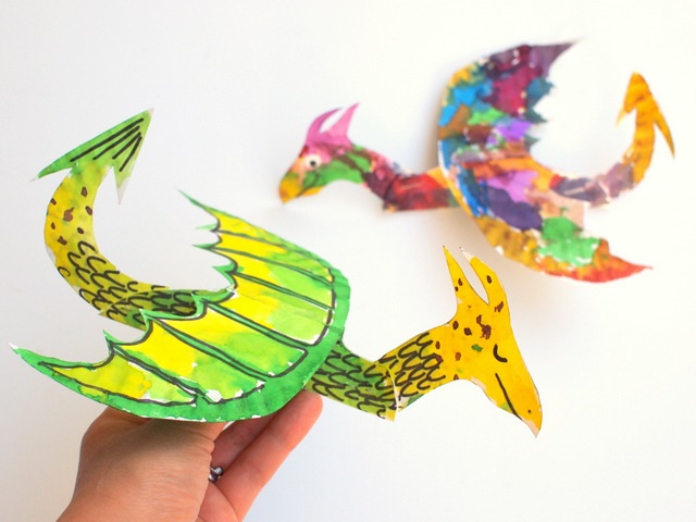 paper plate dragon