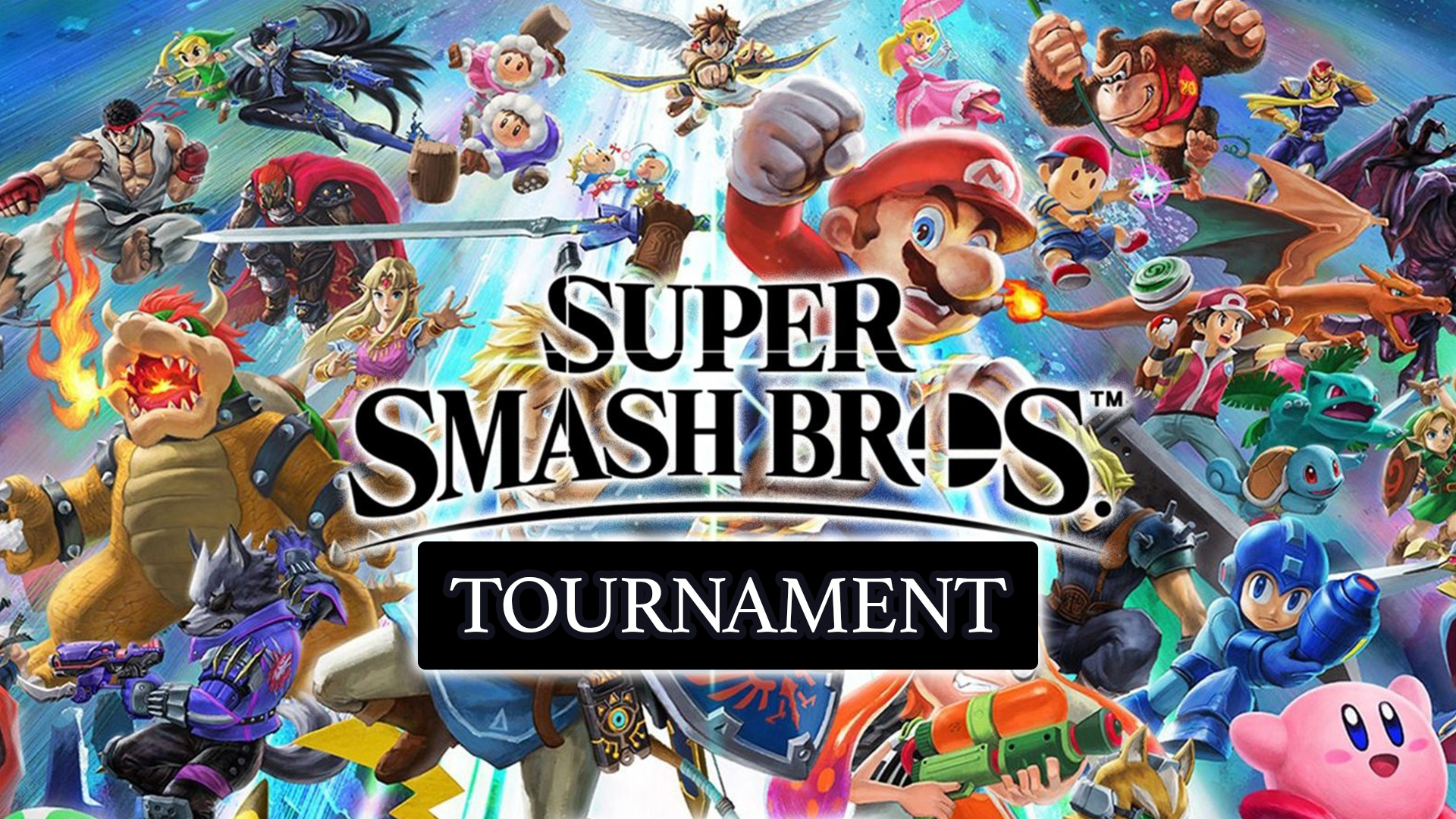 Super Smash Bros characters facing off to battle