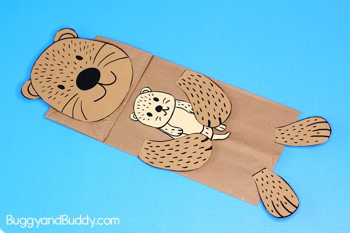 Paper bag Sea Otter Puppet Craft