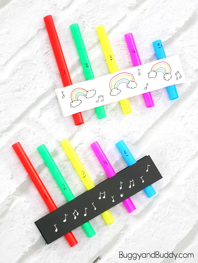 Homemade Pan Flute with straws.