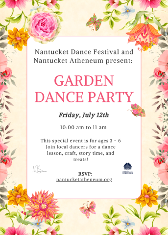 Garden dance party invitation, pink and orange florals
