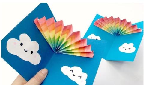 pop up rainbow card