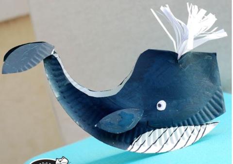 paper plate whale