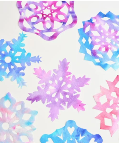 coffee filter snowflakes