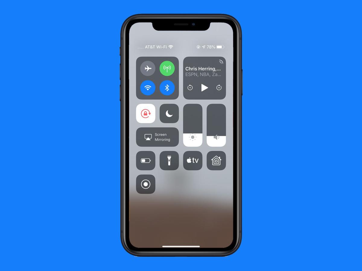 iphone control center