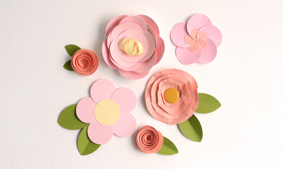 Pink paper flower arrangement