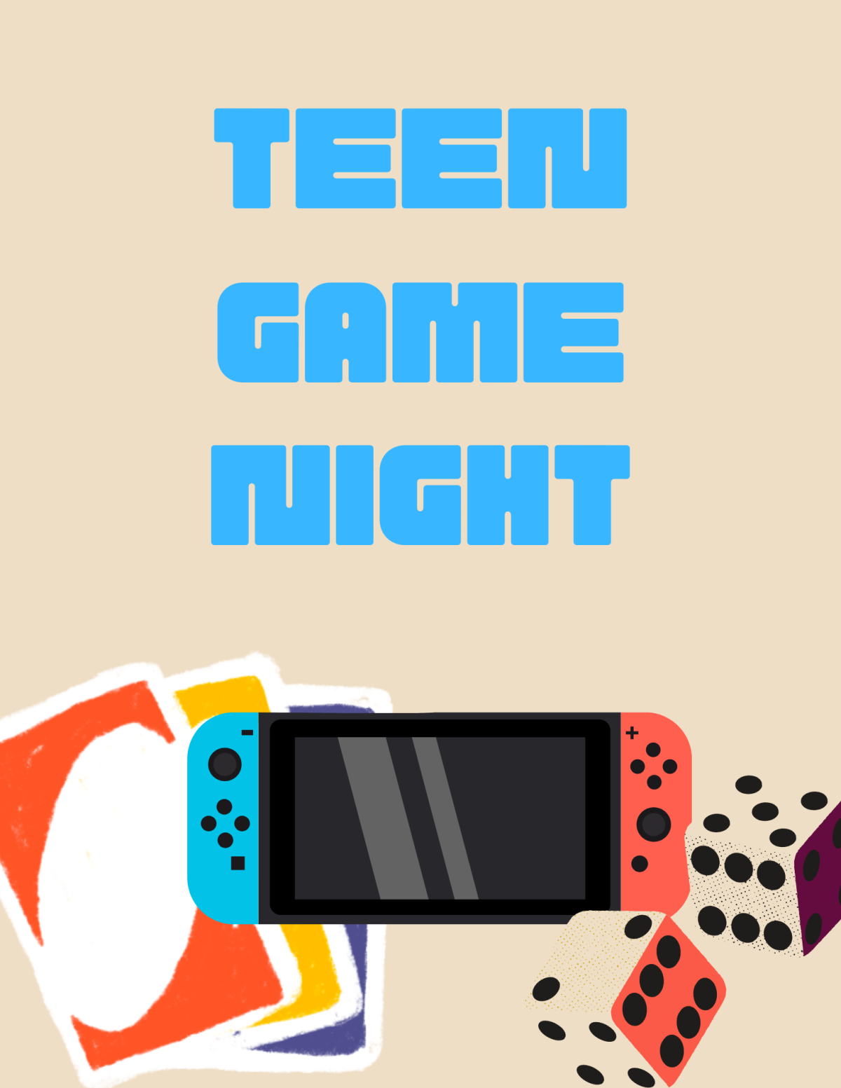 Teen Game Night Poster