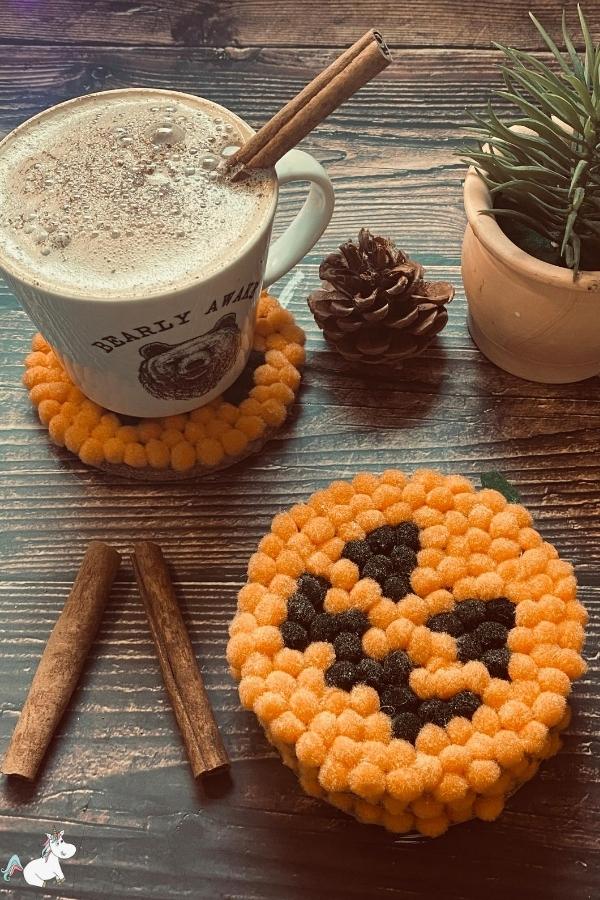 Pom Pom Pumpkin Coasters