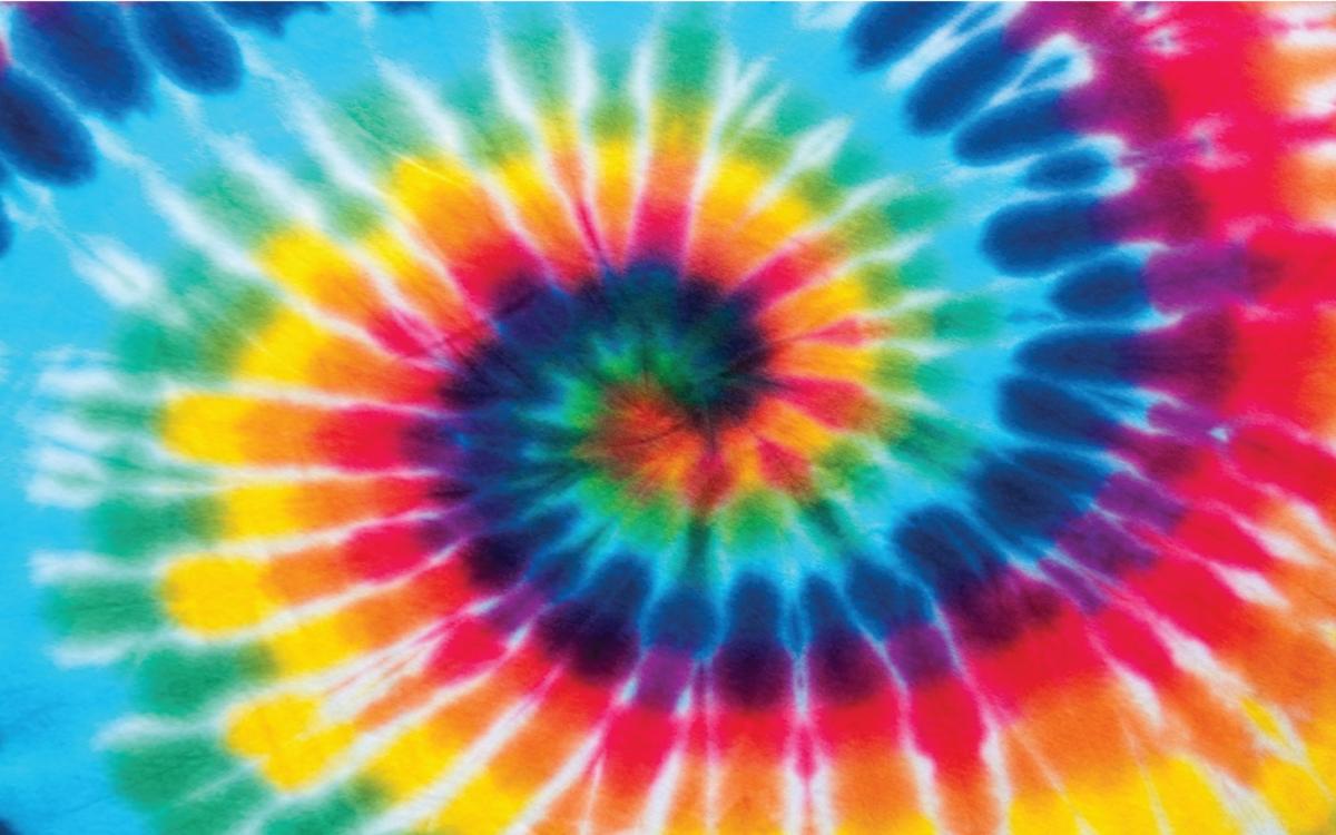 Rainbow tie dye swirl