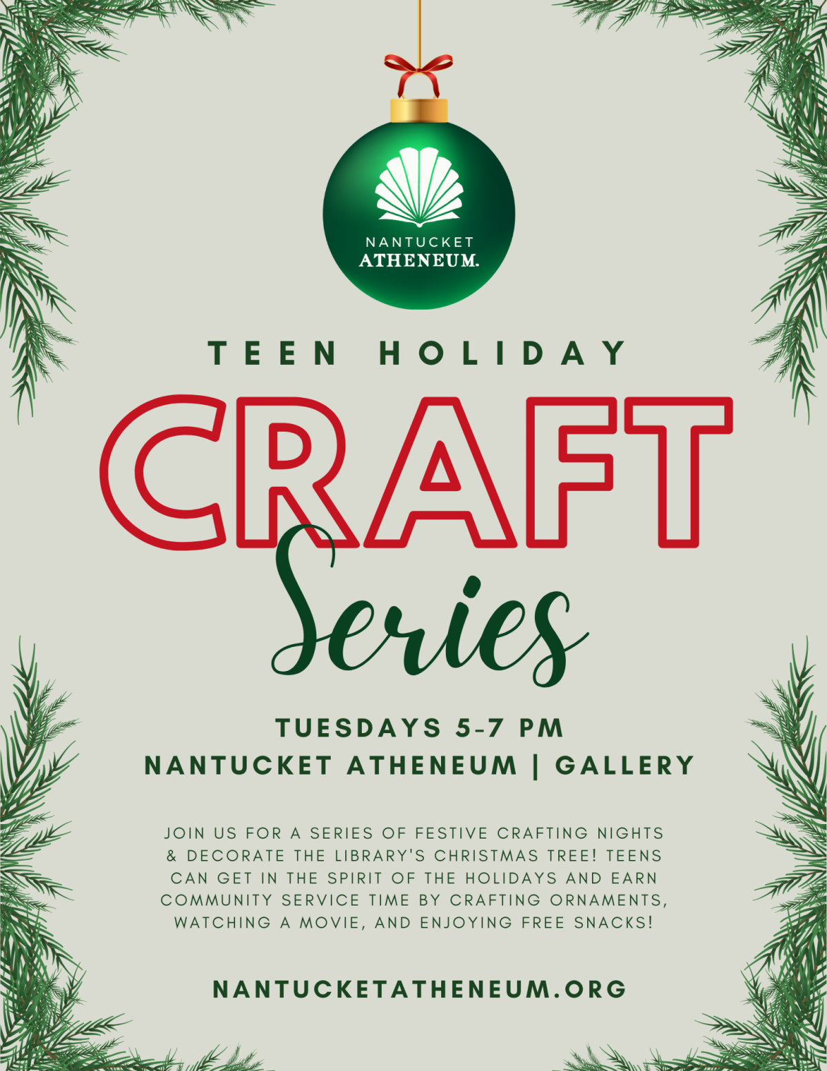 Holiday Crafting Series flyer