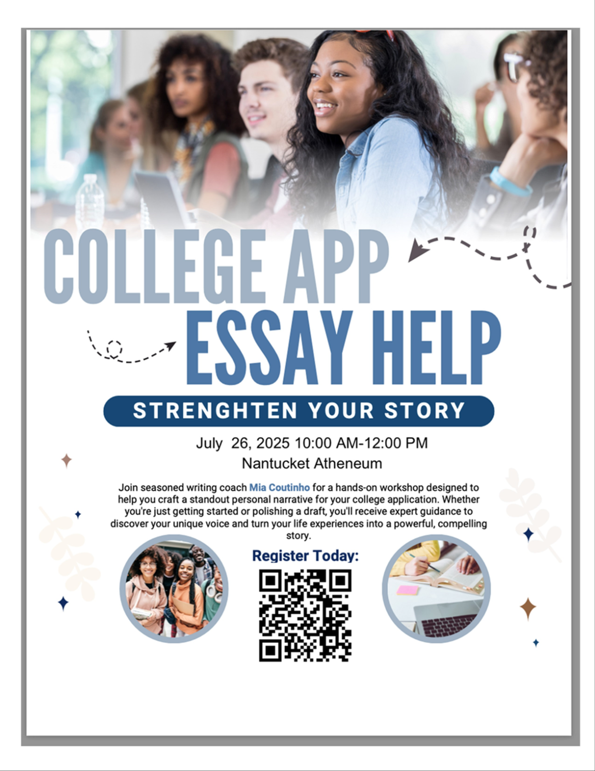 college essay workshop flyer