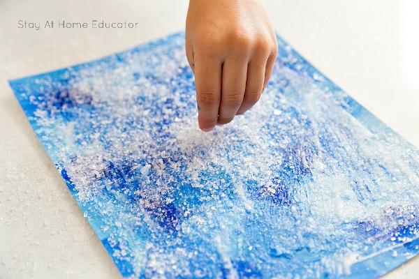 sparkly winter painting